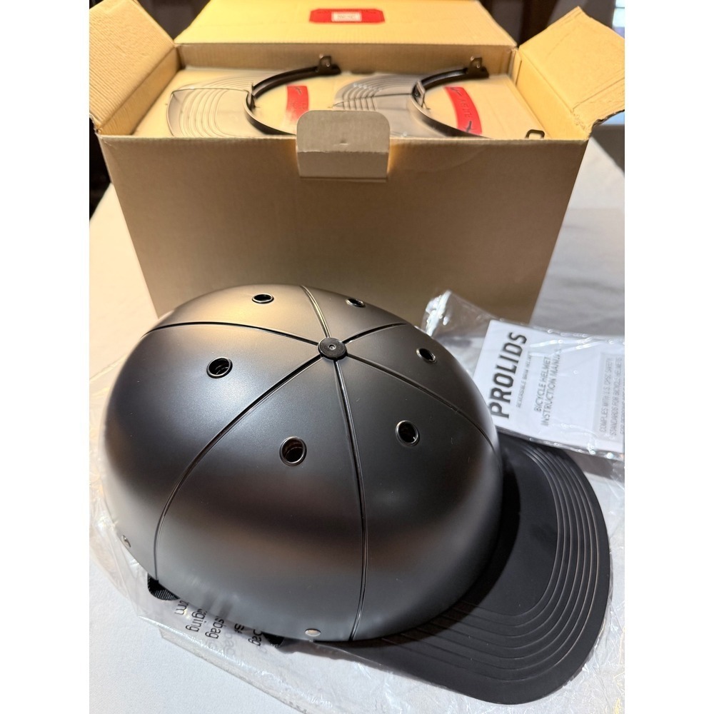 PROLIDS Reversible Brim Bicycle Helmet Matte Black Ages 8+ Adjustable Brims NEW - Picture 3 of 6